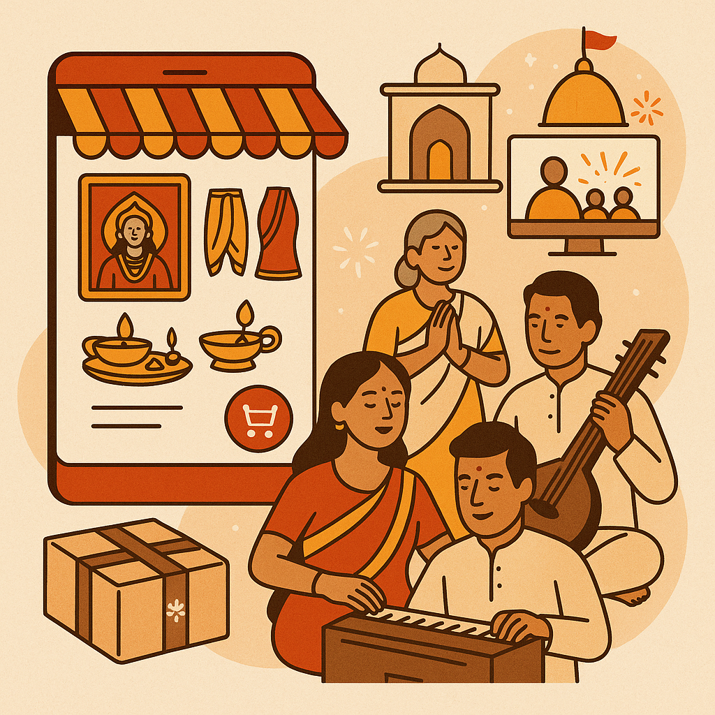 Spiritual e-commerce — prasad, sacred texts, books and merchandise